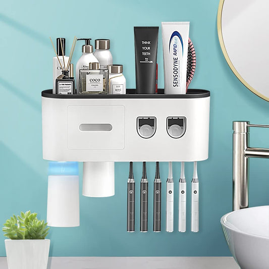 Luxury cream dispenser and toothbrush holder